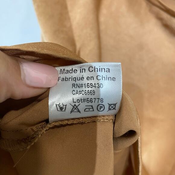 Elan Caramel Brown Sofia Cowl Neck Cami Top Sz M - Picture 7 of 11